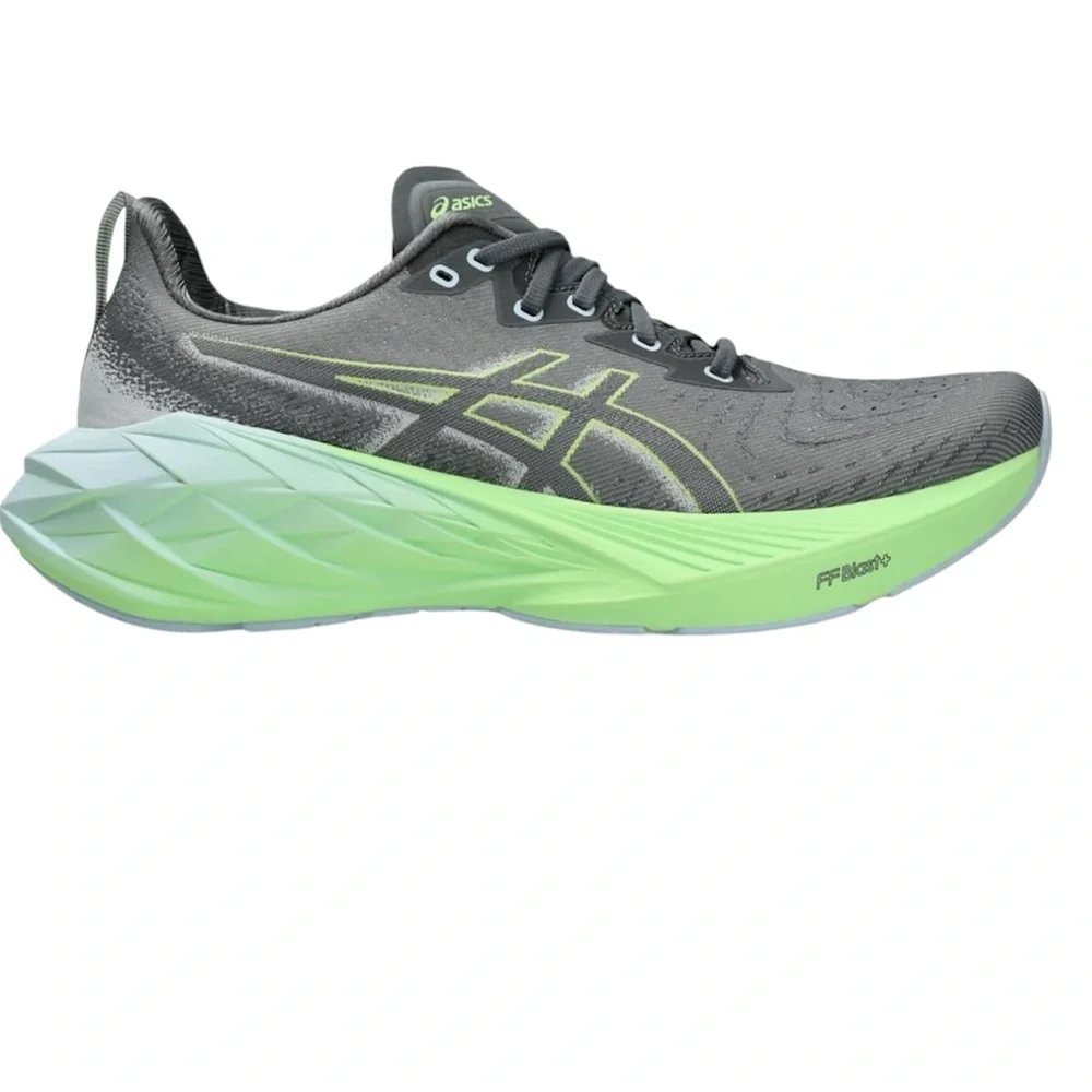 ASICS Men's NOVABLAST 4 Running Shoe, Size 7.5, Green Gray, NWOT Sample pair